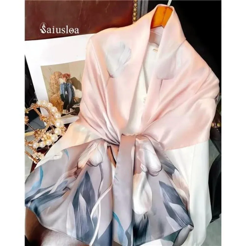 Pink Silky Scarf for Women Long Lightweight Dressy Wrap Soft Fashion Shawl Gift